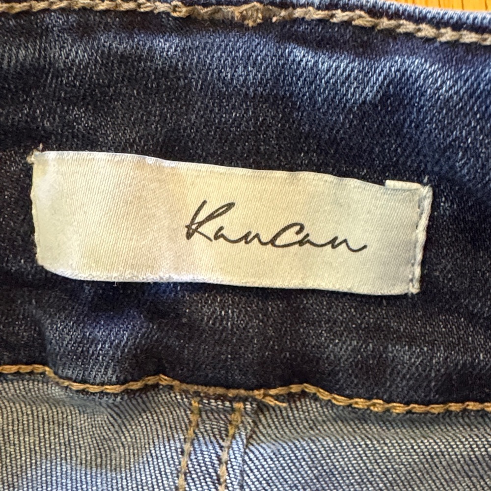 KanCan Dark Blue Denim Jeans with Tan Stitching - Picture 2 of 6